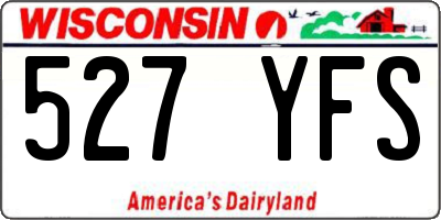 WI license plate 527YFS