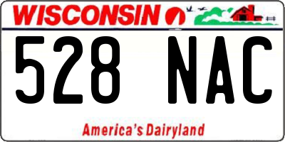 WI license plate 528NAC