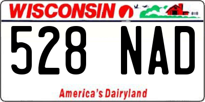 WI license plate 528NAD