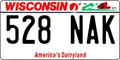 WI license plate 528NAK