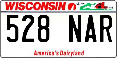 WI license plate 528NAR