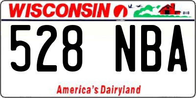 WI license plate 528NBA