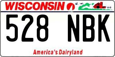 WI license plate 528NBK