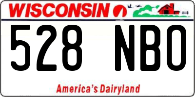 WI license plate 528NBO