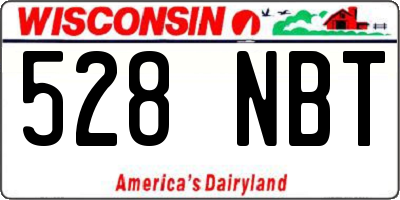 WI license plate 528NBT