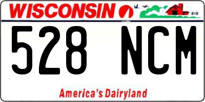 WI license plate 528NCM