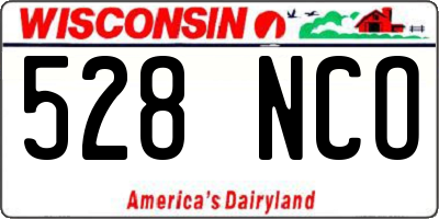 WI license plate 528NCO