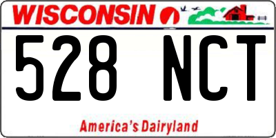WI license plate 528NCT