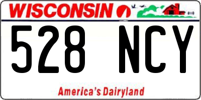 WI license plate 528NCY
