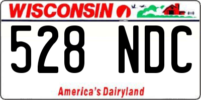 WI license plate 528NDC