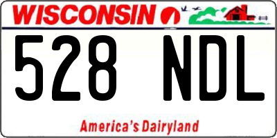 WI license plate 528NDL