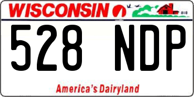WI license plate 528NDP