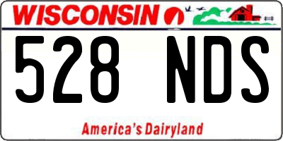 WI license plate 528NDS