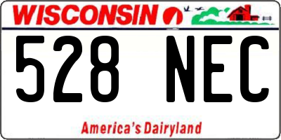 WI license plate 528NEC