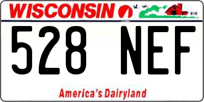 WI license plate 528NEF