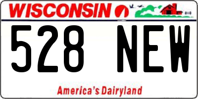 WI license plate 528NEW
