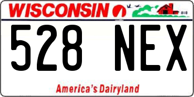 WI license plate 528NEX