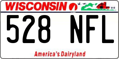 WI license plate 528NFL