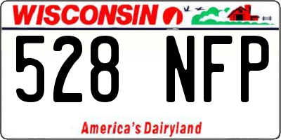 WI license plate 528NFP