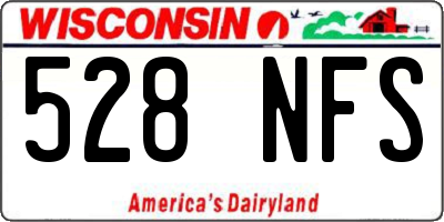 WI license plate 528NFS
