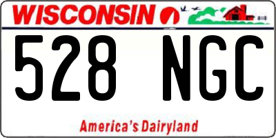 WI license plate 528NGC