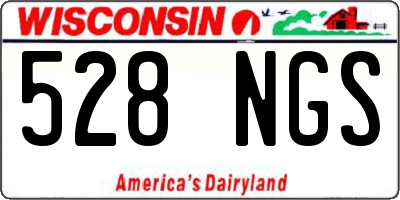 WI license plate 528NGS