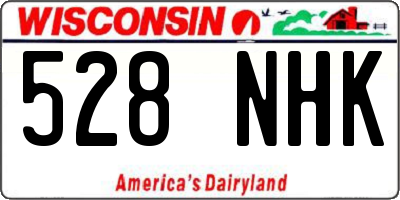 WI license plate 528NHK