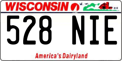 WI license plate 528NIE