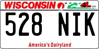 WI license plate 528NIK