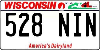 WI license plate 528NIN
