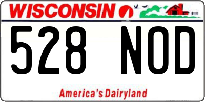 WI license plate 528NOD