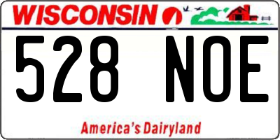 WI license plate 528NOE
