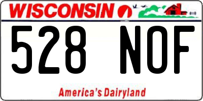WI license plate 528NOF