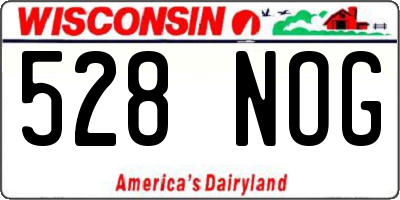 WI license plate 528NOG