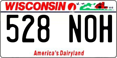 WI license plate 528NOH