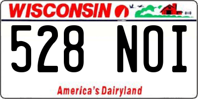 WI license plate 528NOI