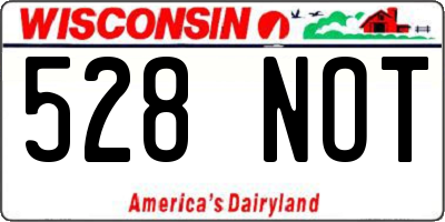WI license plate 528NOT