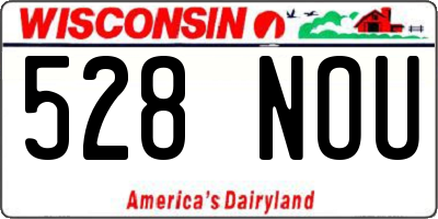 WI license plate 528NOU