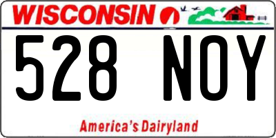 WI license plate 528NOY