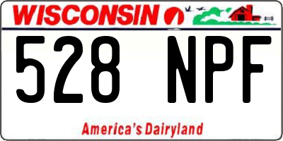 WI license plate 528NPF