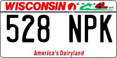 WI license plate 528NPK