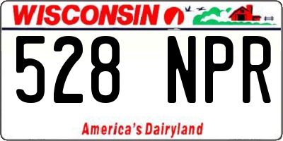 WI license plate 528NPR