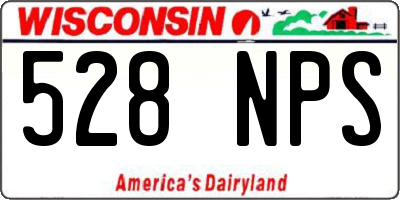 WI license plate 528NPS