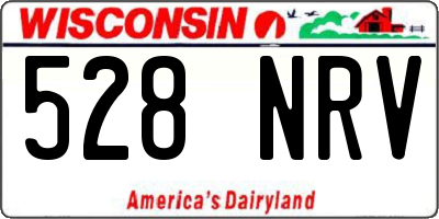 WI license plate 528NRV