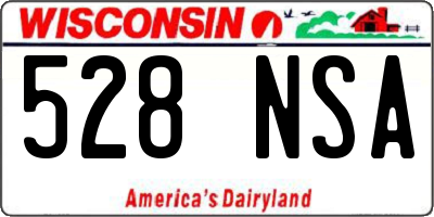 WI license plate 528NSA