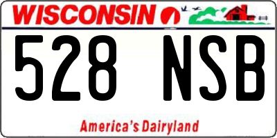 WI license plate 528NSB