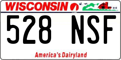 WI license plate 528NSF