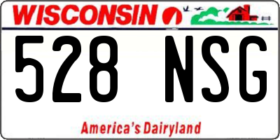 WI license plate 528NSG