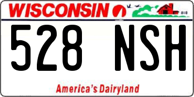 WI license plate 528NSH