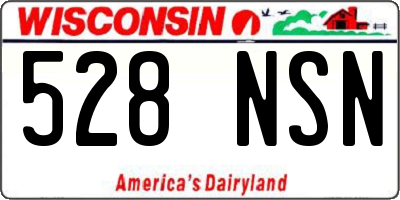 WI license plate 528NSN